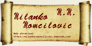 Milanko Momčilović vizit kartica